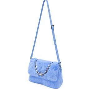 Brandon Blackwood Lisa Shoulder Bag- Blue Mink W/ Silver Hardware